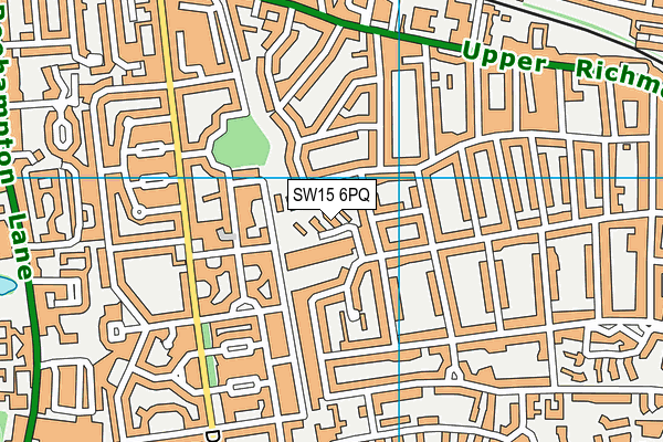 SW15 6PQ map - OS VectorMap District (Ordnance Survey)