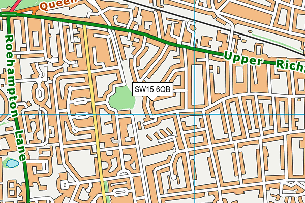 SW15 6QB map - OS VectorMap District (Ordnance Survey)