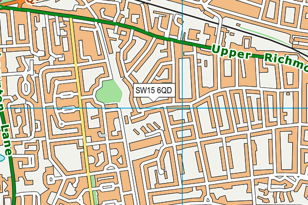 SW15 6QD map - OS VectorMap District (Ordnance Survey)