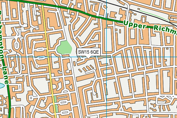 SW15 6QE map - OS VectorMap District (Ordnance Survey)