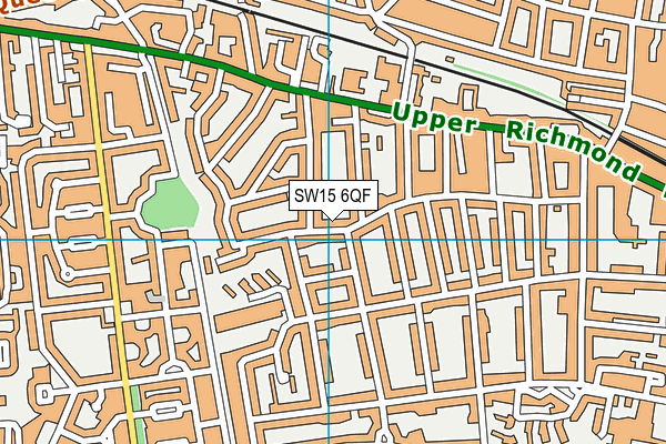 SW15 6QF map - OS VectorMap District (Ordnance Survey)