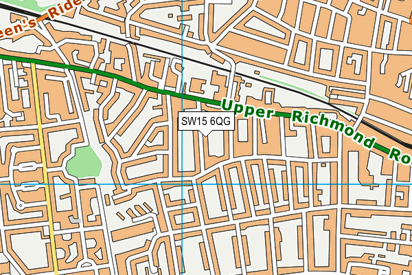 SW15 6QG map - OS VectorMap District (Ordnance Survey)