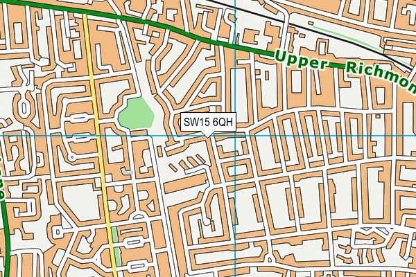 SW15 6QH map - OS VectorMap District (Ordnance Survey)