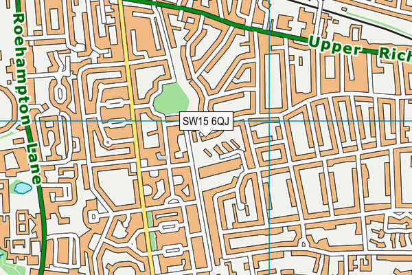 SW15 6QJ map - OS VectorMap District (Ordnance Survey)