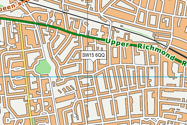 SW15 6QQ map - OS VectorMap District (Ordnance Survey)