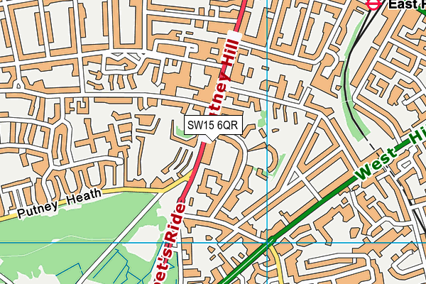 SW15 6QR map - OS VectorMap District (Ordnance Survey)