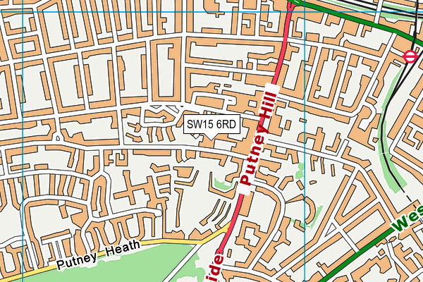 SW15 6RD map - OS VectorMap District (Ordnance Survey)