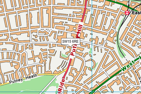 SW15 6RE map - OS VectorMap District (Ordnance Survey)