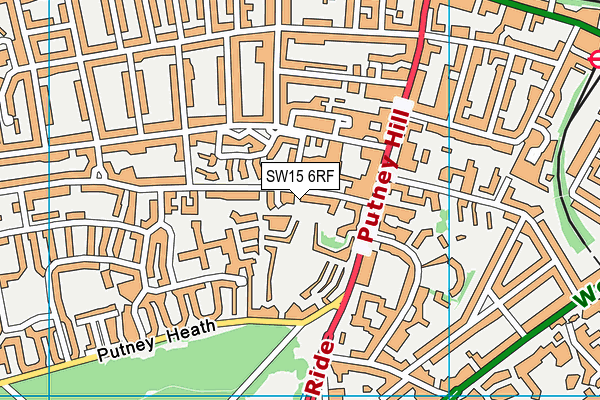 SW15 6RF map - OS VectorMap District (Ordnance Survey)