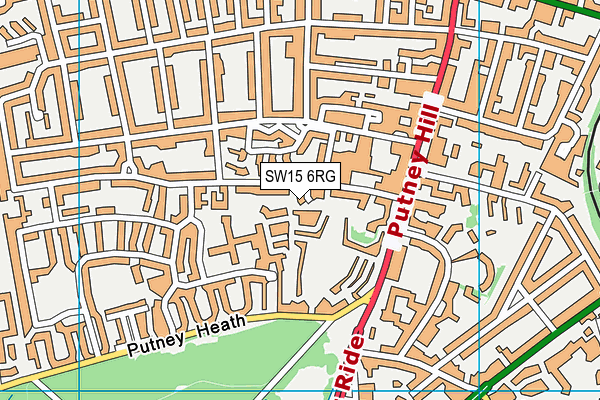 SW15 6RG map - OS VectorMap District (Ordnance Survey)