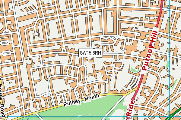 SW15 6RH map - OS VectorMap District (Ordnance Survey)