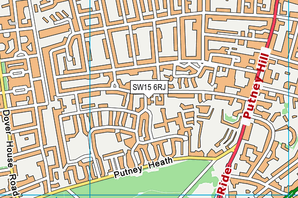 SW15 6RJ map - OS VectorMap District (Ordnance Survey)