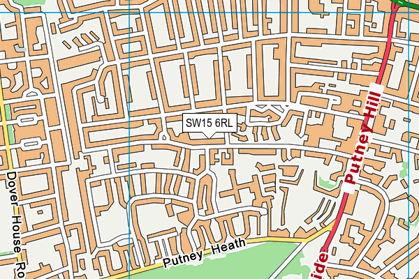 SW15 6RL map - OS VectorMap District (Ordnance Survey)