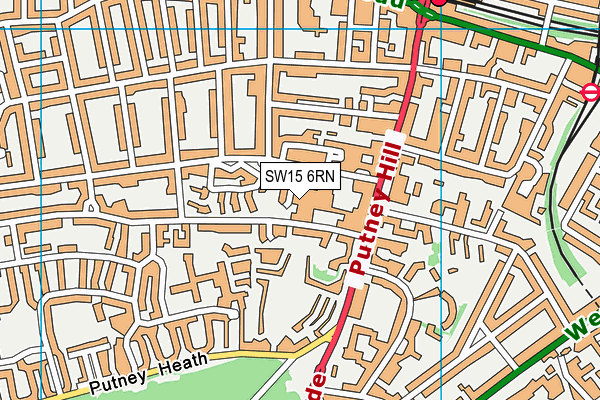 SW15 6RN map - OS VectorMap District (Ordnance Survey)