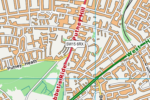 SW15 6RX map - OS VectorMap District (Ordnance Survey)