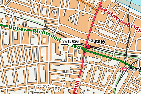 SW15 6SG map - OS VectorMap District (Ordnance Survey)