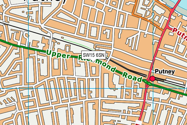 SW15 6SN map - OS VectorMap District (Ordnance Survey)