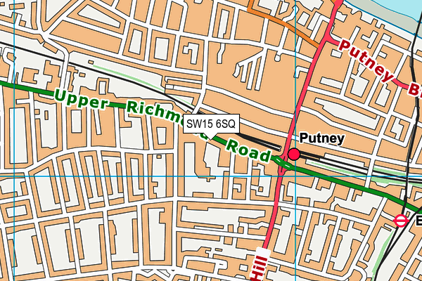 SW15 6SQ map - OS VectorMap District (Ordnance Survey)