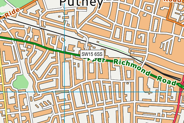 SW15 6SS map - OS VectorMap District (Ordnance Survey)