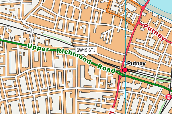SW15 6TJ map - OS VectorMap District (Ordnance Survey)