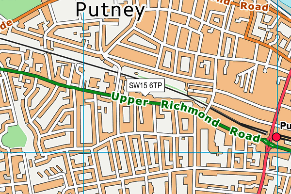 SW15 6TP map - OS VectorMap District (Ordnance Survey)