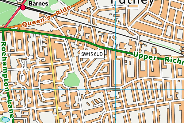 SW15 6UD map - OS VectorMap District (Ordnance Survey)