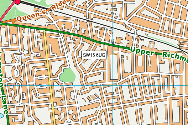 SW15 6UG map - OS VectorMap District (Ordnance Survey)