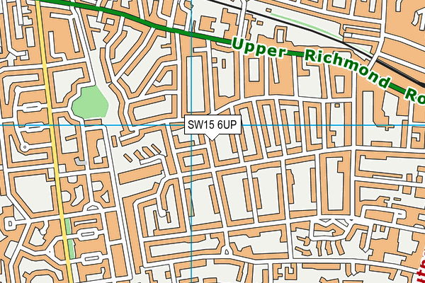 SW15 6UP map - OS VectorMap District (Ordnance Survey)