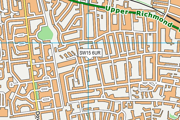 SW15 6UR map - OS VectorMap District (Ordnance Survey)