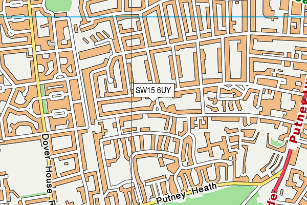 SW15 6UY map - OS VectorMap District (Ordnance Survey)