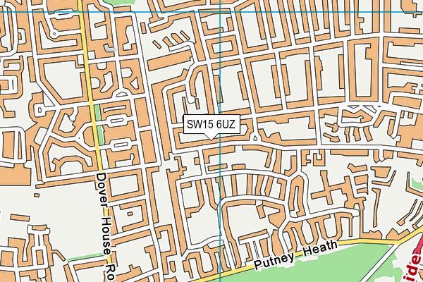 SW15 6UZ map - OS VectorMap District (Ordnance Survey)