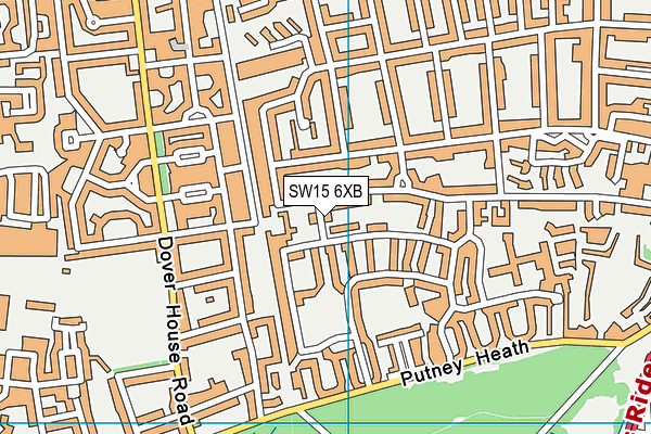 SW15 6XB map - OS VectorMap District (Ordnance Survey)