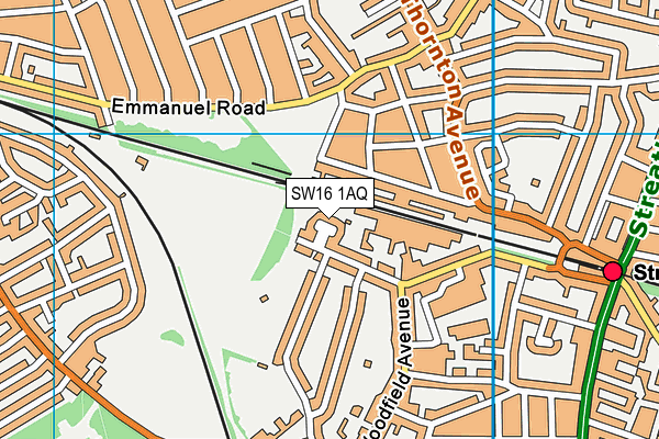 SW16 1AQ map - OS VectorMap District (Ordnance Survey)