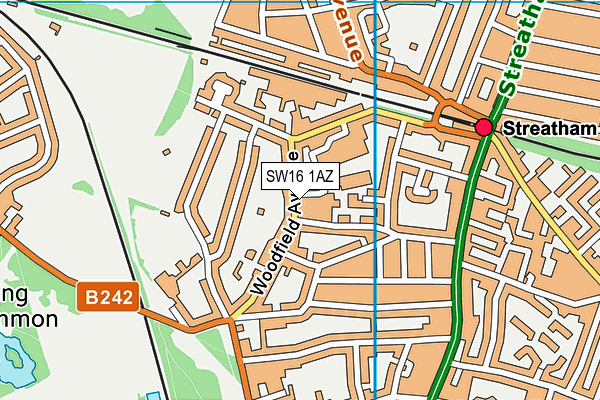 SW16 1AZ map - OS VectorMap District (Ordnance Survey)