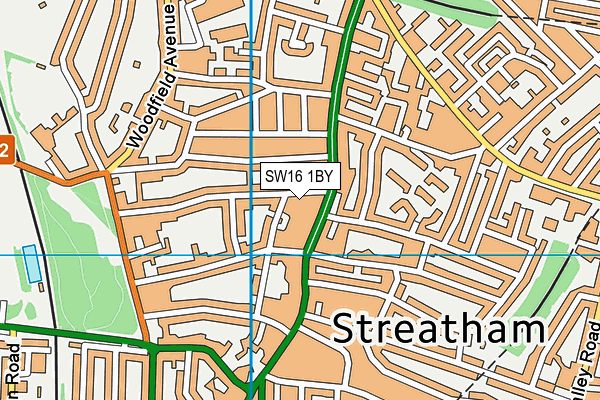 SW16 1BY map - OS VectorMap District (Ordnance Survey)