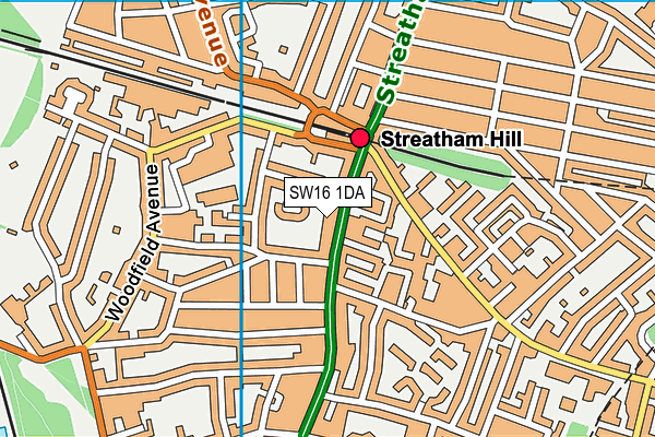 SW16 1DA map - OS VectorMap District (Ordnance Survey)