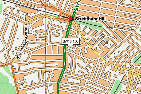 SW16 1DJ map - OS VectorMap District (Ordnance Survey)