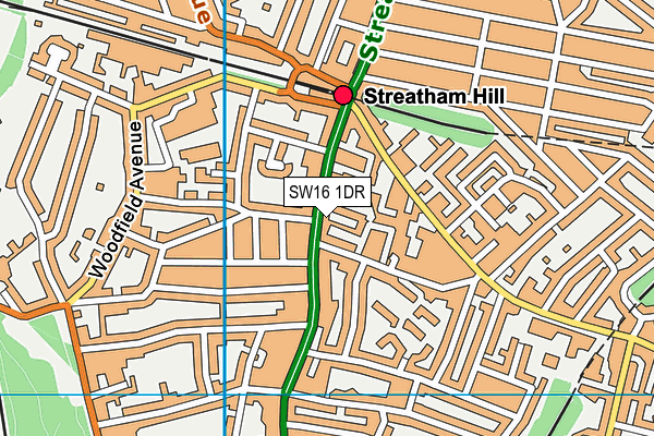 SW16 1DR map - OS VectorMap District (Ordnance Survey)