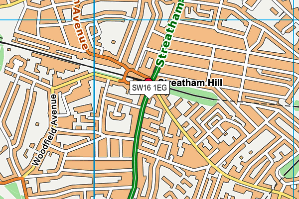 SW16 1EG map - OS VectorMap District (Ordnance Survey)