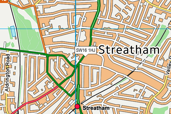 Regen London map (SW16 1HJ) - OS VectorMap District (Ordnance Survey)