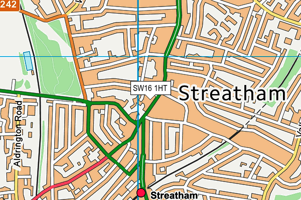 SW16 1HT map - OS VectorMap District (Ordnance Survey)