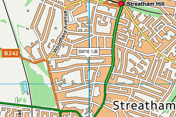 SW16 1JB map - OS VectorMap District (Ordnance Survey)