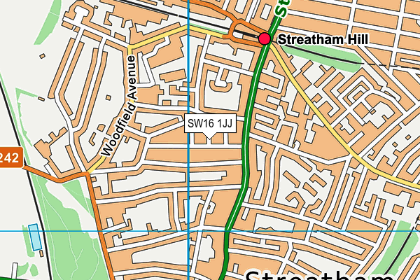 SW16 1JJ map - OS VectorMap District (Ordnance Survey)