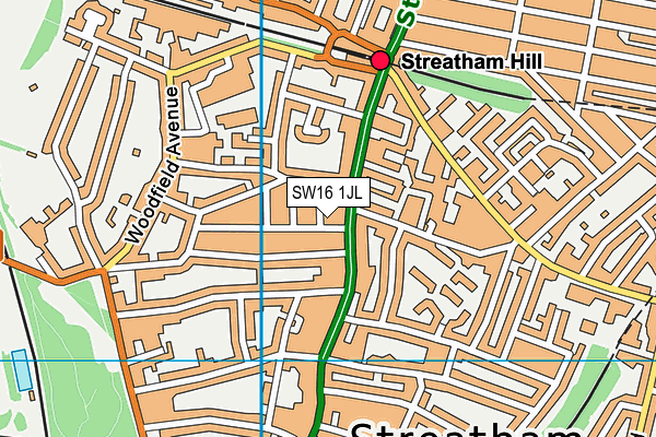 SW16 1JL map - OS VectorMap District (Ordnance Survey)