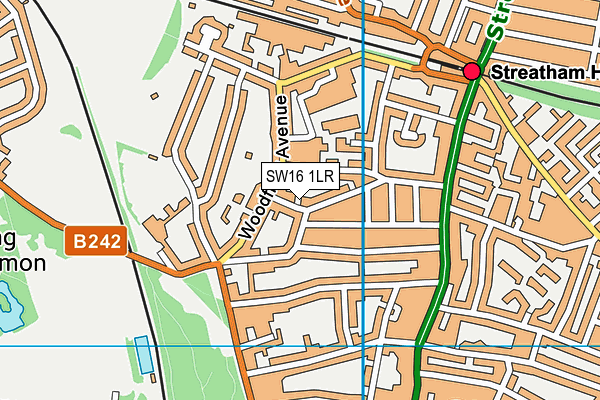 Woodfield Grove Tennis Club map (SW16 1LR) - OS VectorMap District (Ordnance Survey)