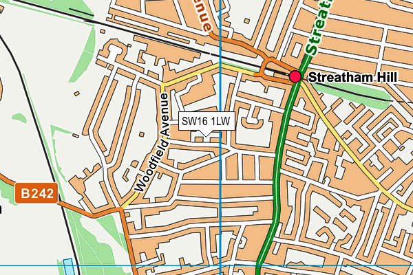SW16 1LW map - OS VectorMap District (Ordnance Survey)
