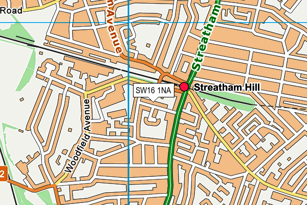 SW16 1NA map - OS VectorMap District (Ordnance Survey)