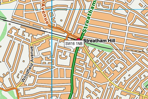 SW16 1NB map - OS VectorMap District (Ordnance Survey)