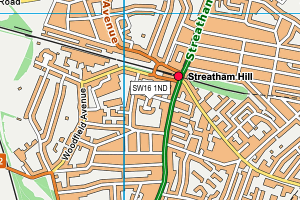 SW16 1ND map - OS VectorMap District (Ordnance Survey)