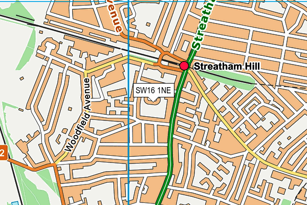 SW16 1NE map - OS VectorMap District (Ordnance Survey)